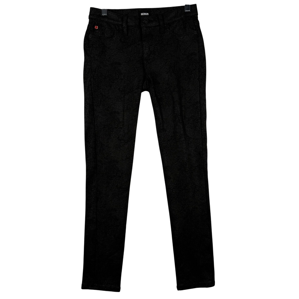 Hudson Size 25 Nico Super Skinny Jeans Black Tonal Damask‎ Textured Goth Brocade